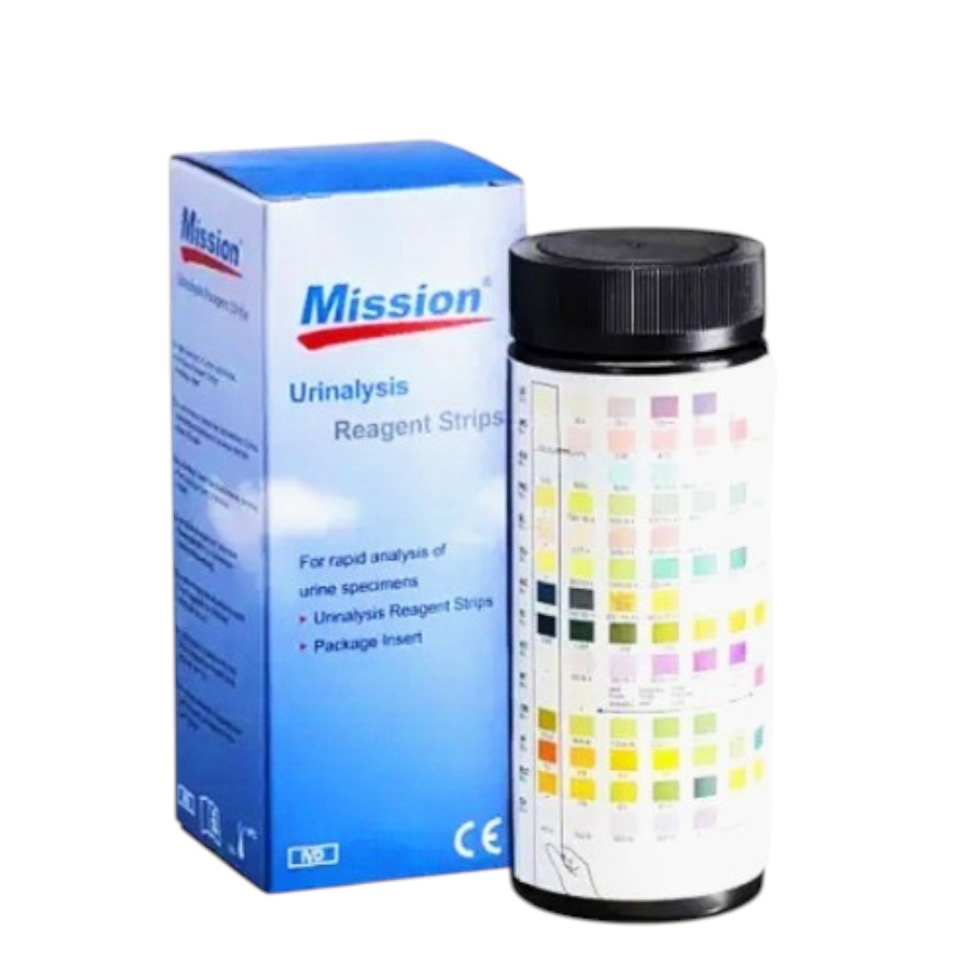 FRASCO DE TIRAS DE UROANALISIS MARCA MISSION X 150 UNIDADES 